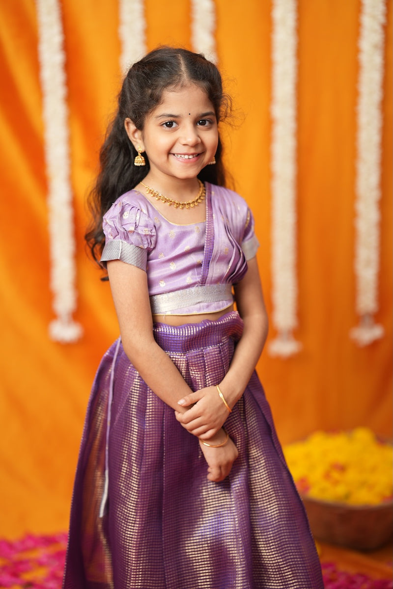 Disha Lavender Kids Lehenga Set Mini