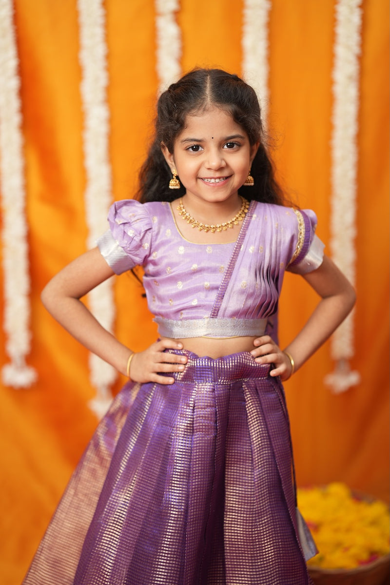 Disha Lavender Kids Lehenga Set Mini