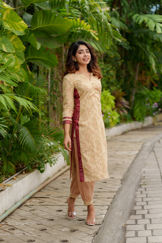 Carol Mustard Kurti Set