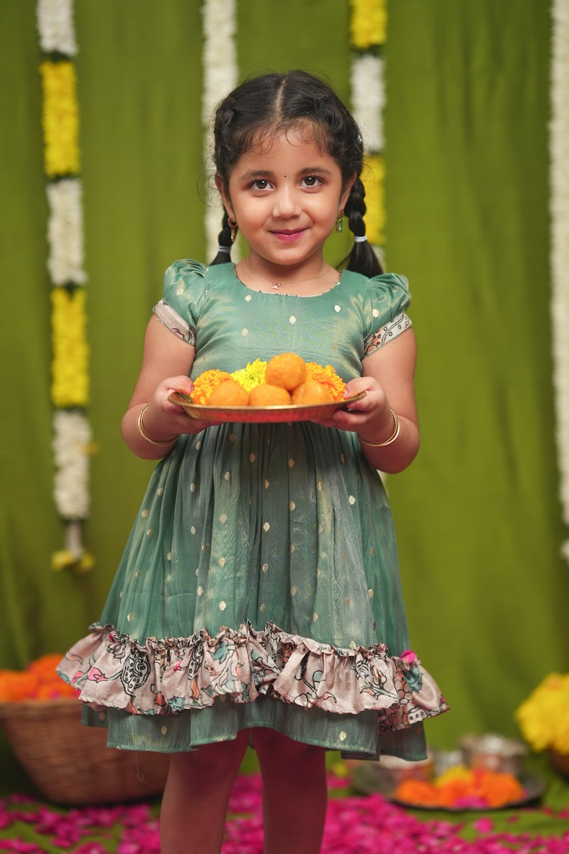 Charita Pastel green Frock Mini