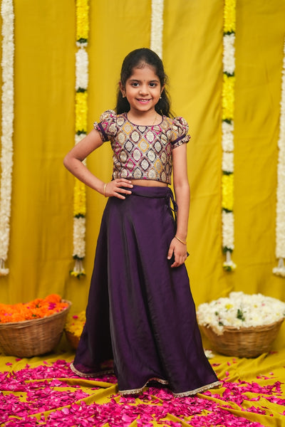 Tashi Purple Croptop Skirt Mini