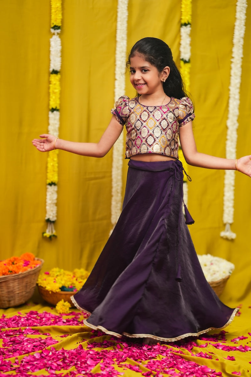 Tashi Purple Croptop Skirt Mini