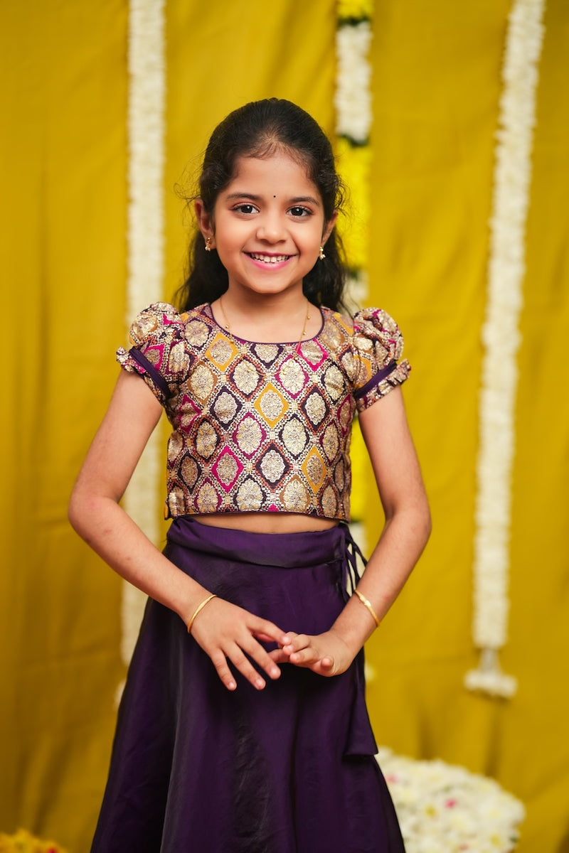 Tashi Purple Croptop Skirt Mini