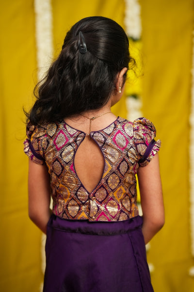 Tashi Purple Croptop Skirt Mini