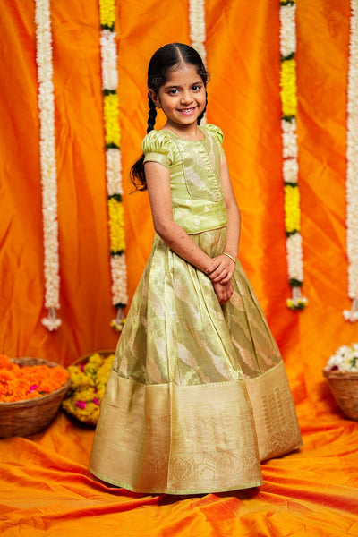 Aalaya Green organza lehenga mini