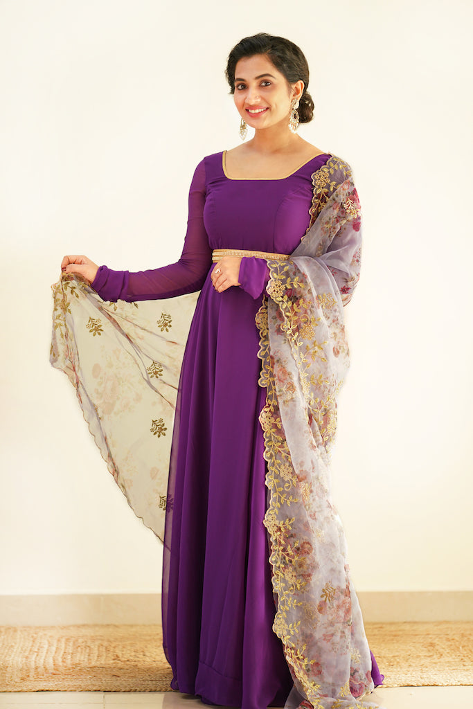 Purple shade Anarkali