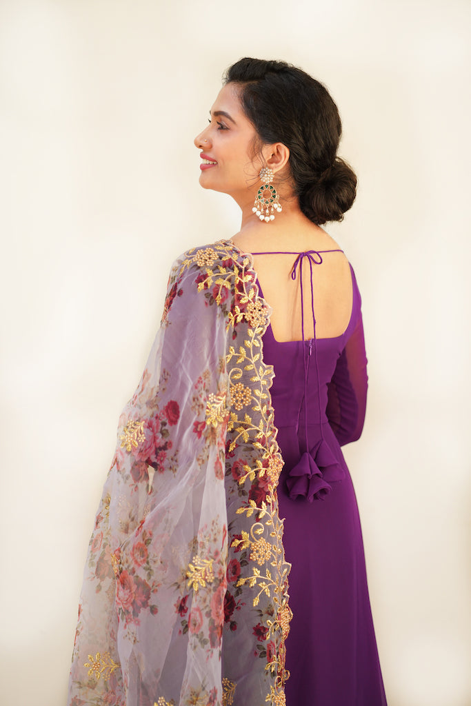 Purple shade Anarkali