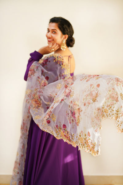 Purple shade Anarkali