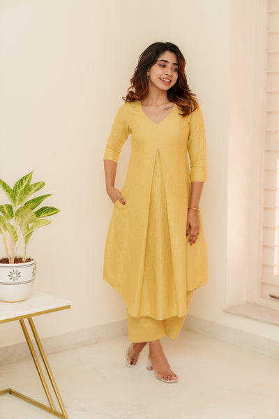 Charu Gold Kurti Set