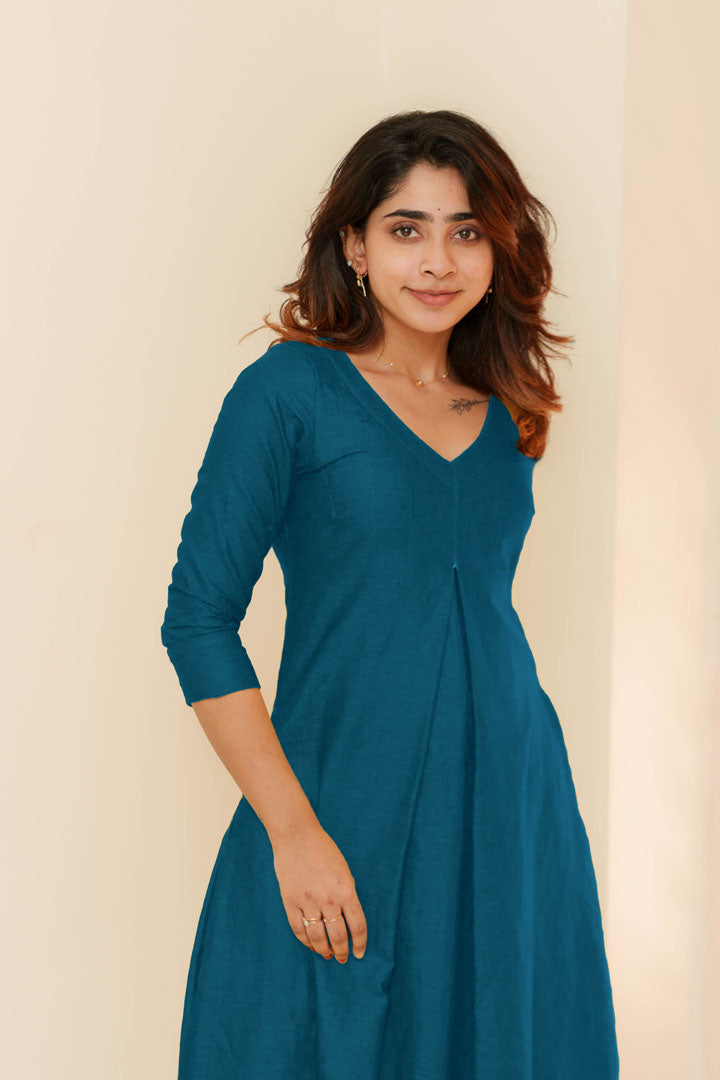 Charu Teal Kurti Set