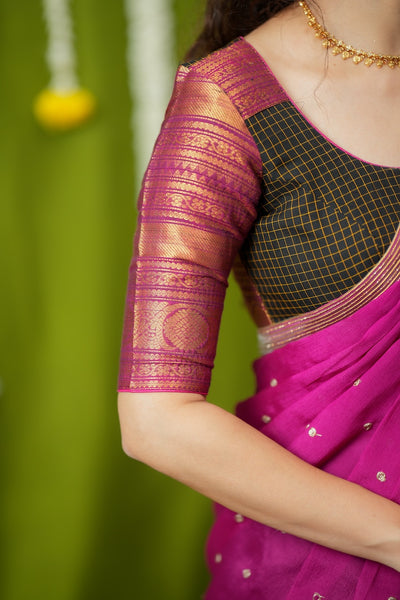 Esha Black check Halfsaree