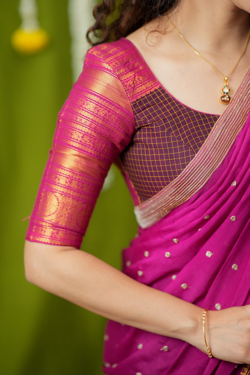 Esha Wine check Halfsaree