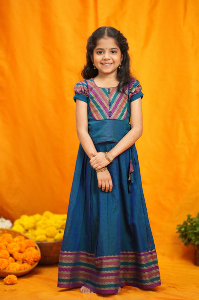 Yashika Teal Handloom Cotton Mini
