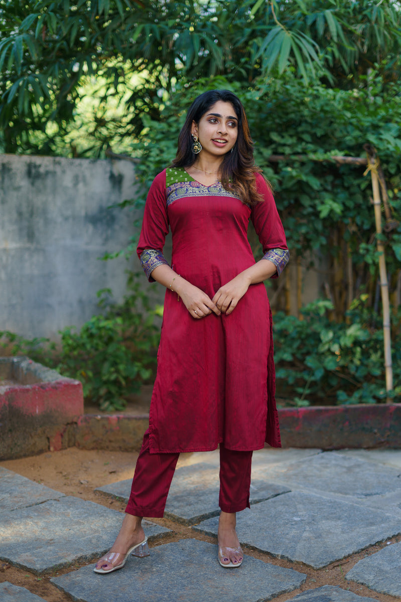 Sheetal Maroon Set