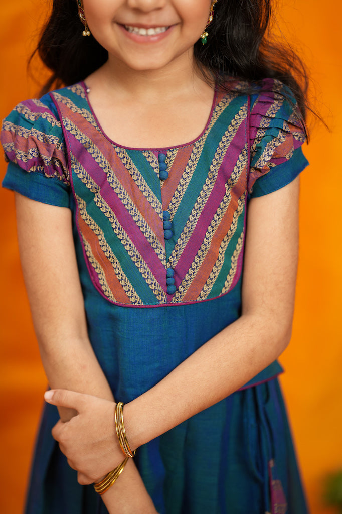Yashika Teal Handloom Cotton Mini