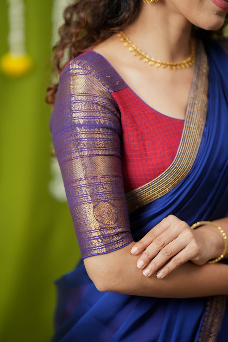 Esha Red check Halfsaree