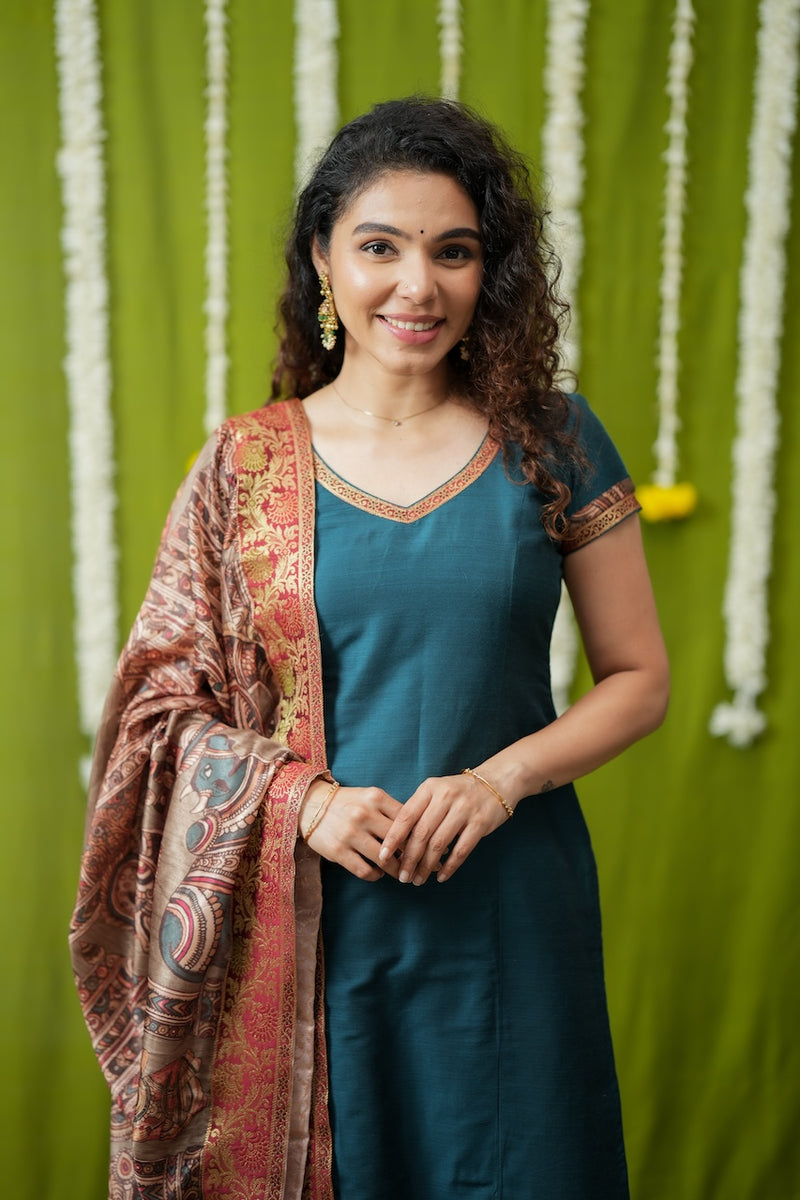 Indra Teal Kurti Set
