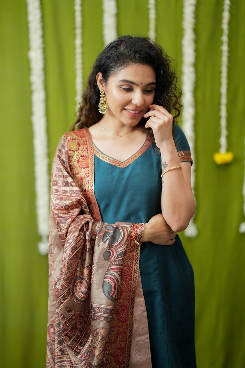 Indra Teal Kurti Set