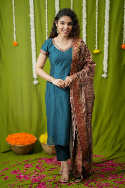 Indra Teal Kurti Set