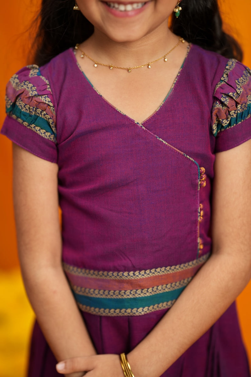 Vanika Magenta Handloom Kids Mini