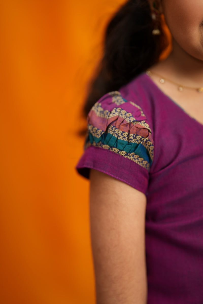 Vanika Magenta Handloom Kids Mini