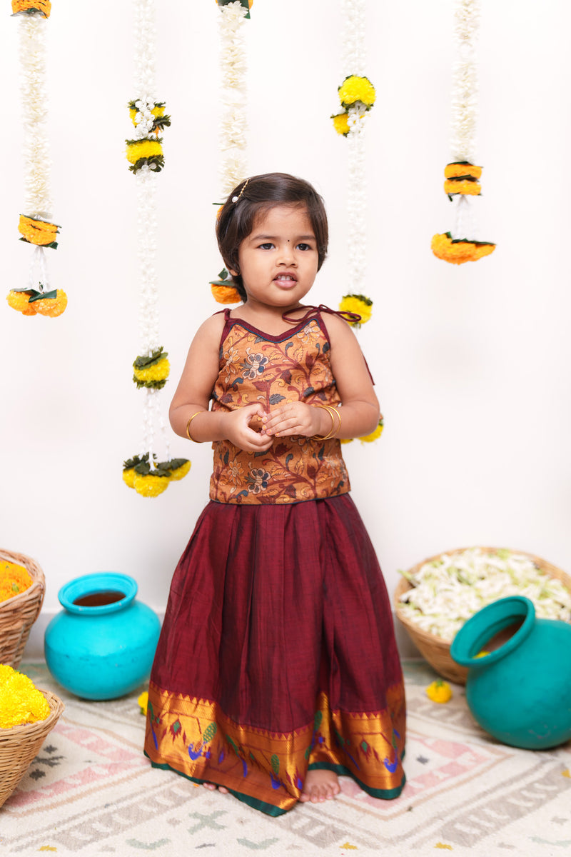 Prathana Mustard & Maroon Mini