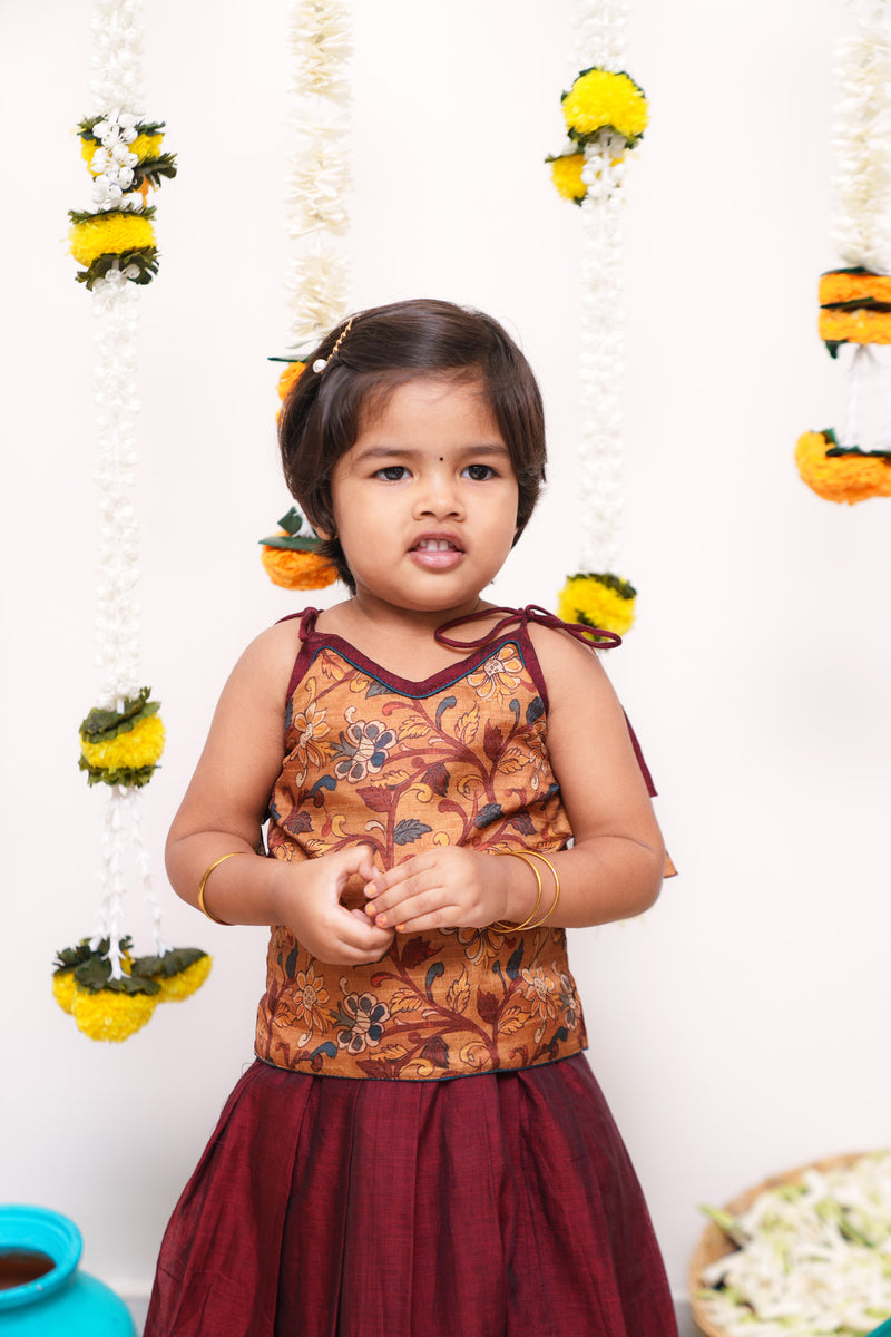 Prathana Mustard & Maroon Mini