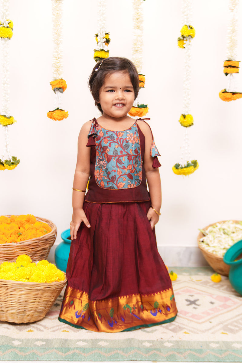 Prathana Teal & Maroon Mini