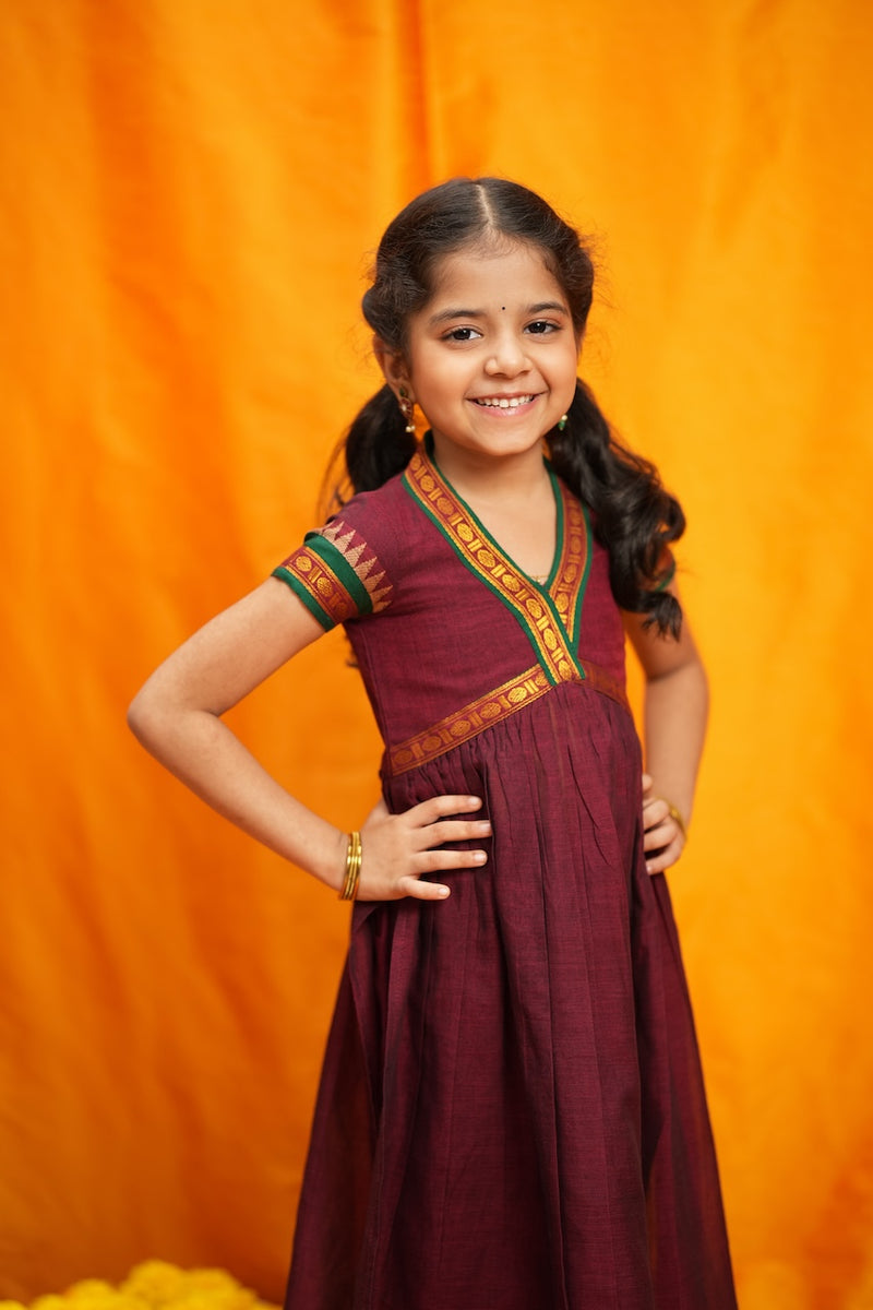 Avanti Maroon Kids Anarkali Mini