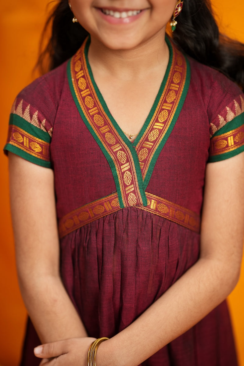 Avanti Maroon Kids Anarkali Mini
