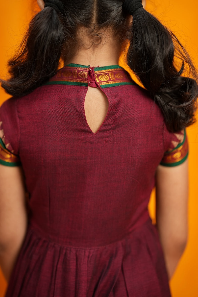 Avanti Maroon Kids Anarkali Mini