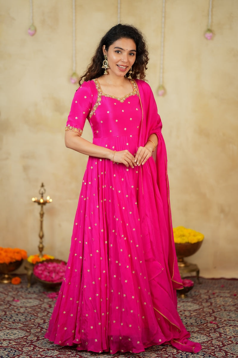 Yamuna Rani Pink Maxi Dress