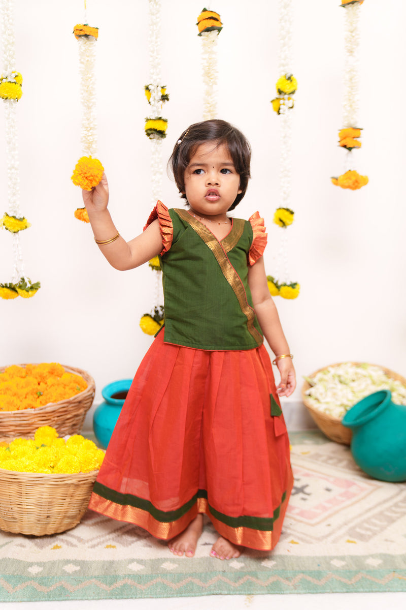 Shanmathi Orange & Green Mini