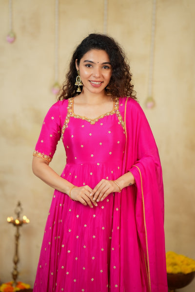 Yamuna Rani Pink Maxi Dress