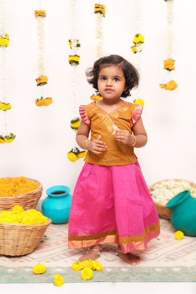 Pramojitha Pink & Mustard Mini