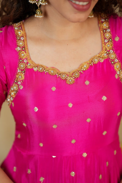 Yamuna Rani Pink Maxi Dress
