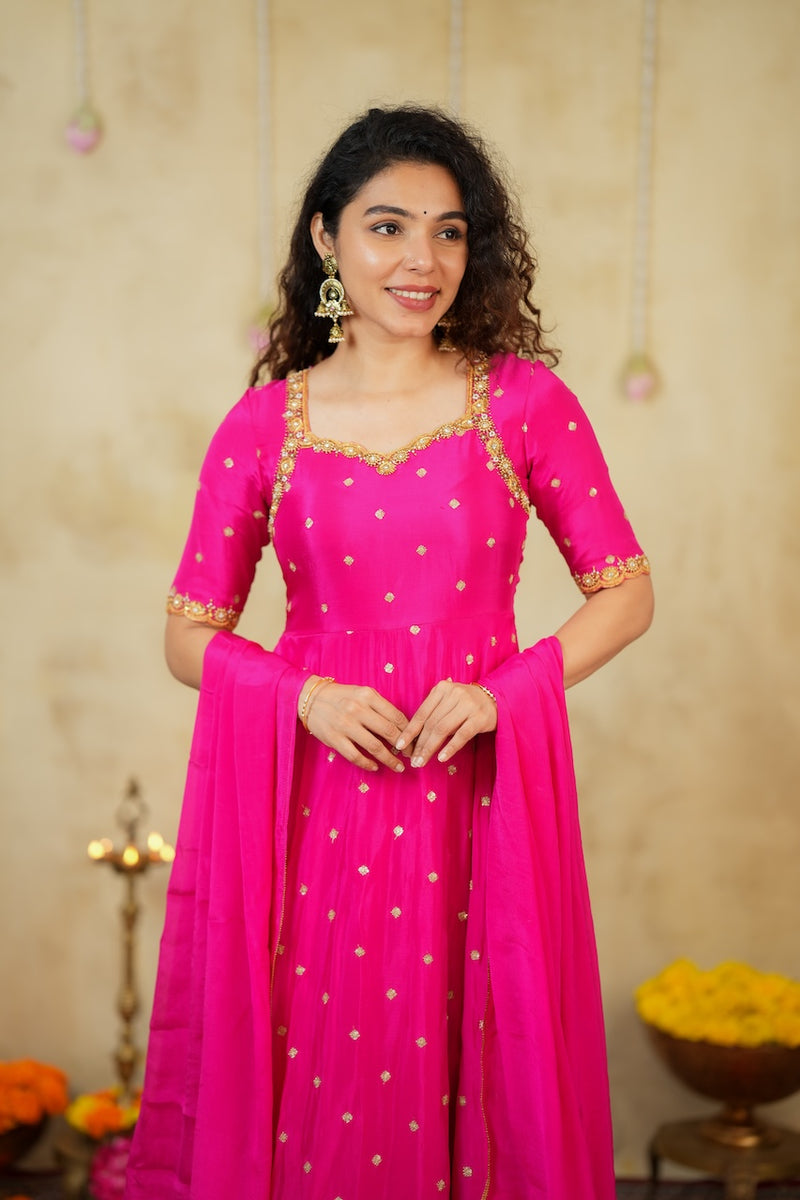 Yamuna Rani Pink Maxi Dress