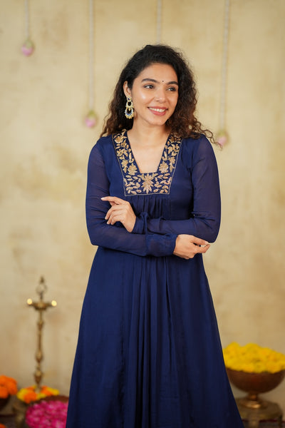 Kiara Navy Blue Kurta Set