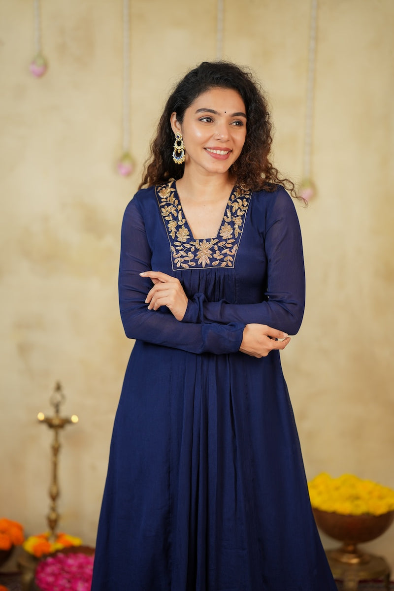 Kiara Navy Blue Kurta Set