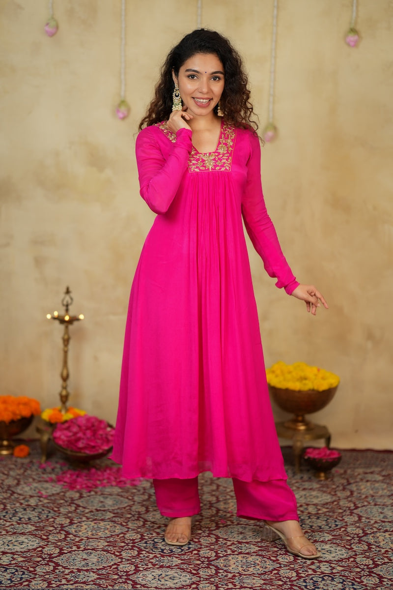 Kiara Rani Pink Kurta Set