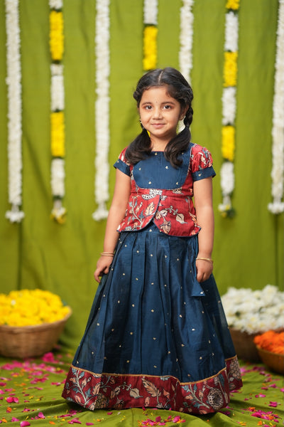 Darshini Teal Peplum Top & Skirt Mini