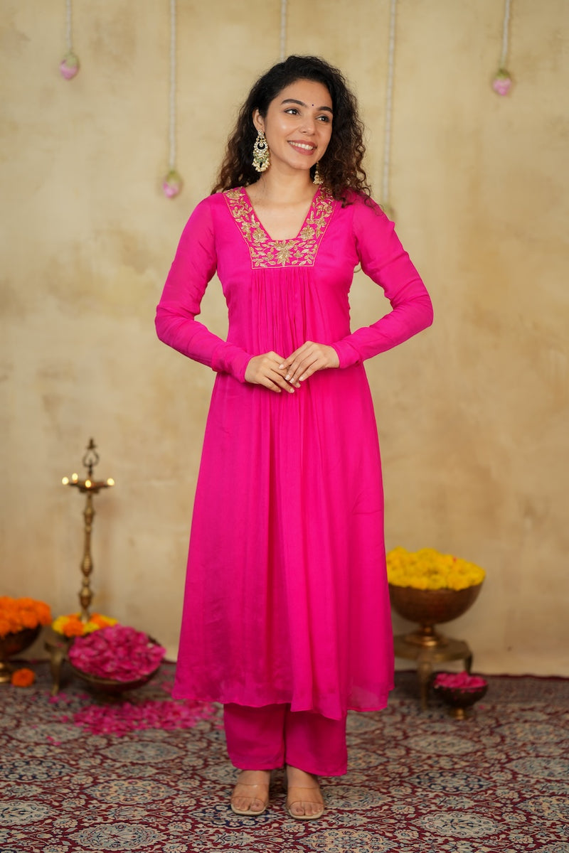 Kiara Rani Pink Kurta Set