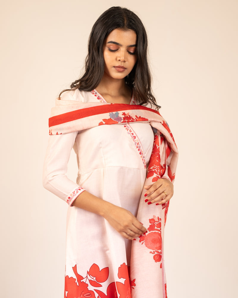 Printed Kali Kurta & Dupatta