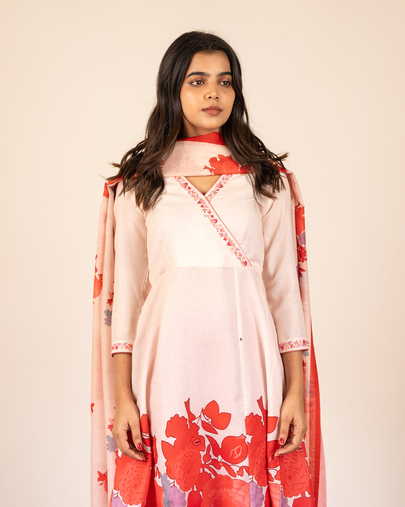 Printed Kali Kurta & Dupatta