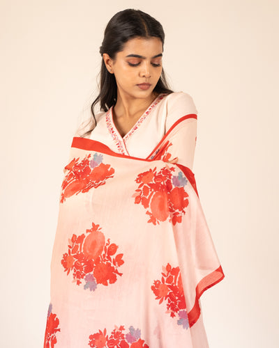 Printed Kali Kurta & Dupatta