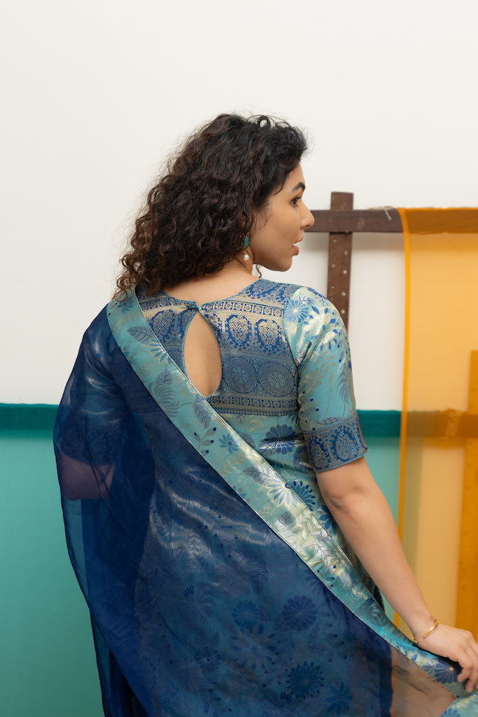 Varuni Navy & Teal Blue Kurti Set