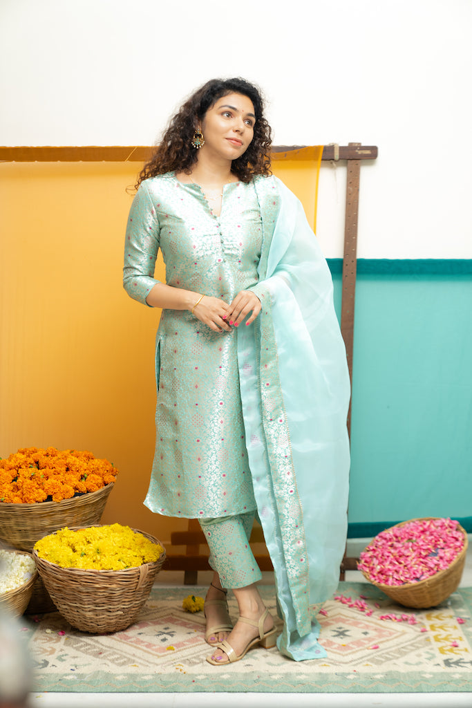 Harini Teal Green Kurti Set