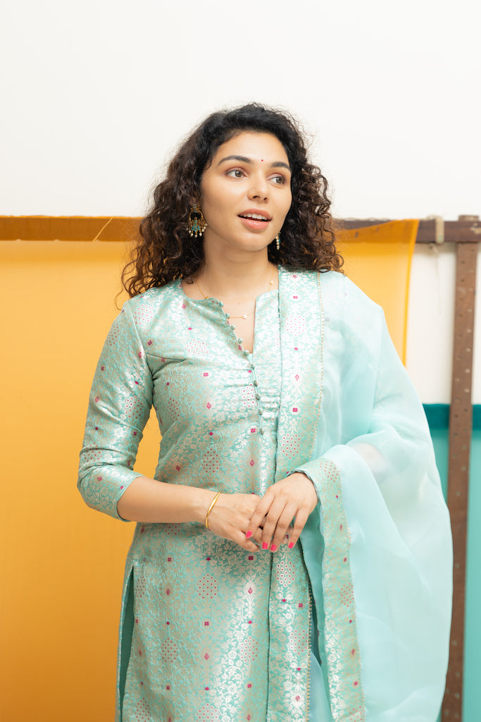 Harini Teal Green Kurti Set