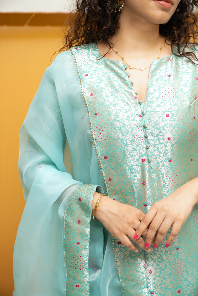 Harini Teal Green Kurti Set