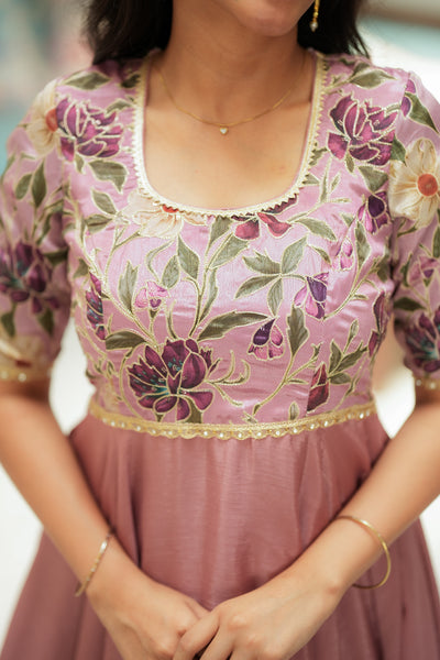 Chandrika Mauve Floral Layered Anarkali